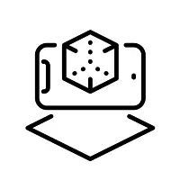 Icona di visore di realtà aumentata per visualizzazione progetto edilizio